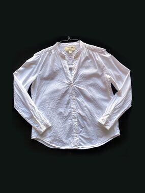 Cloth & Stone Anthropologie White Button Down Shirt Size S 100% Tencell Lyocell